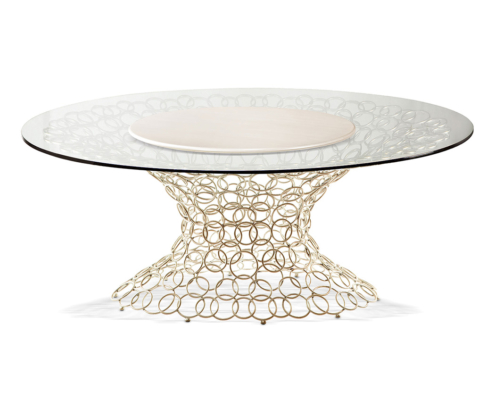 Design Glastisch Mondrian_Cantori_Metallsockel Tisch