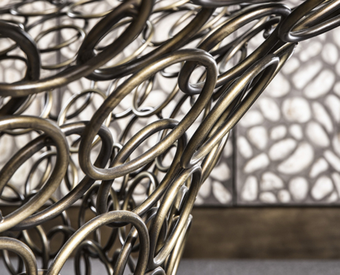Esstisch Designertisch Metallringe