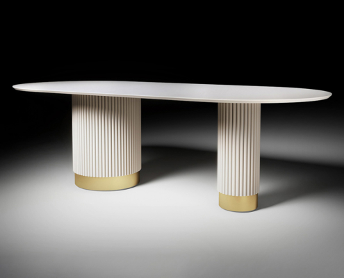 Esstisch Dobos lang, Designer Tisch, italienischer Tisch, Ovales Rechteck Tisch