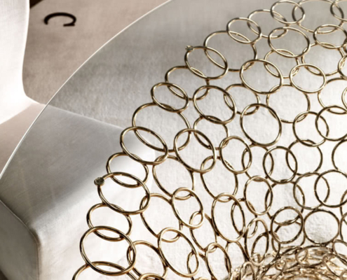 Esstisch Designertisch Metallringe